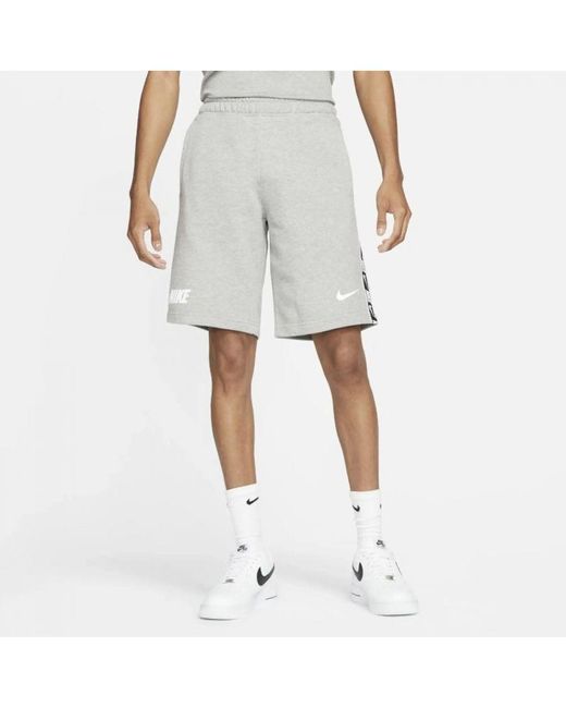 Nike Gray Sportswear Repeat French Terry Shorts Cotton for men