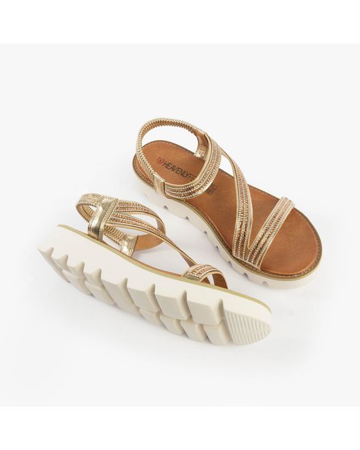 Heavenly Feet Metallic Fresco Sandals