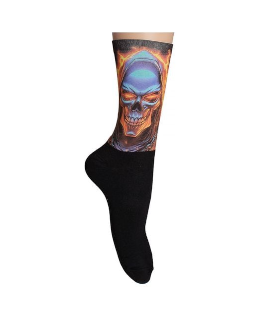 Jenes Socks Blue Funny Printed Long For And