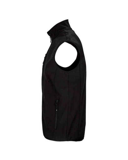 Sol's Black Falcon Softshell Recycled Body Warmer for men