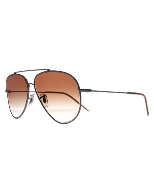 Ray-Ban Brown Aviator Gunmetal Gradient Rb0101S Reverse