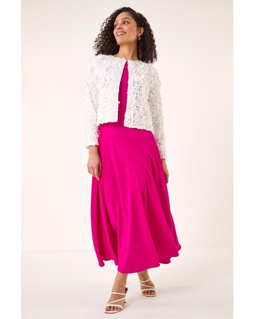 Roman Pink Rose Textured Jacket