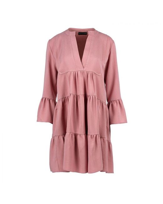 Conquista Pink Dark Loose A Line Dress