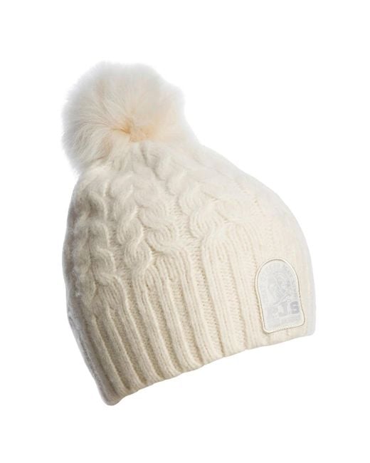 Parajumpers White Kylie Cable Hat Moonbeam