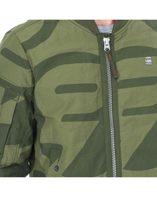 G-Star RAW Green Bomber Jacket With Contrasting Mesh Lining Inside D01253 for men