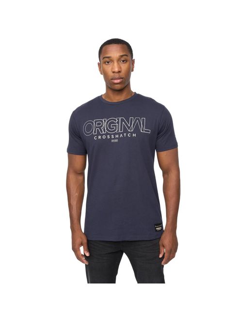Crosshatch Blue Carrimoore T-Shirt Cotton for men