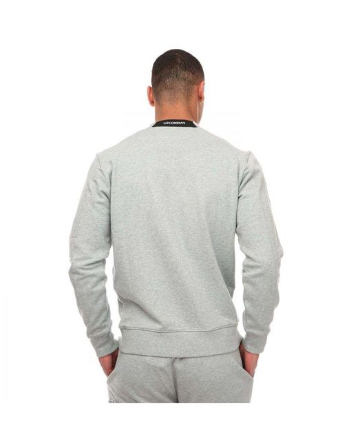 C P Company Diagonal Raised Fleece Sweatshirt In Grijs in het Gray voor heren