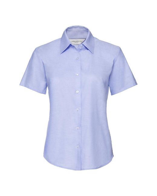 Russell Blue Collection /Ladies Oxford Short-Sleeved Shirt (Oxford)