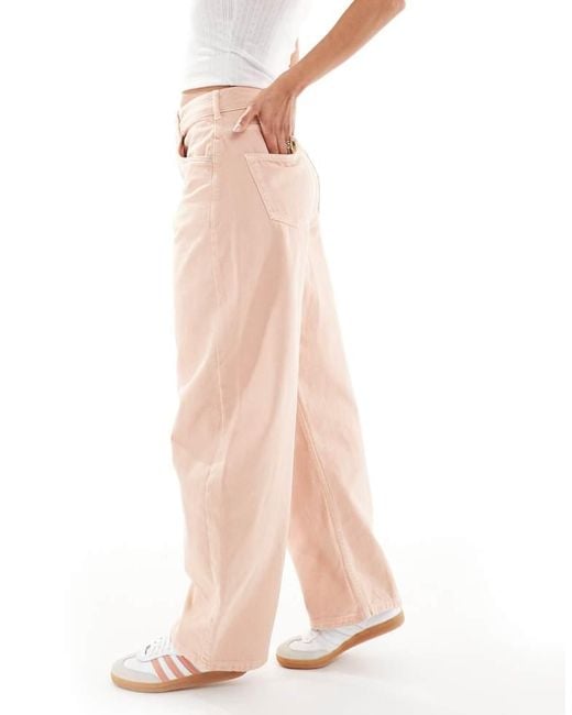 ASOS Orange High Waisted Barrel Leg Jean
