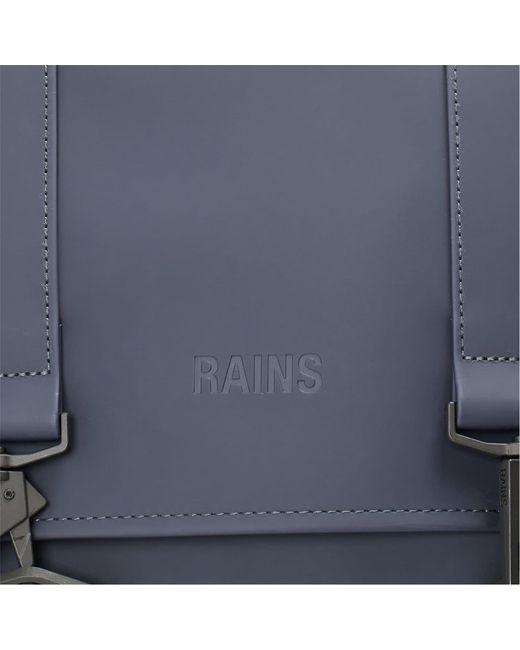 Rains Blue Accessories Msn Rectangle Shaped Backpack With Embossed Logo