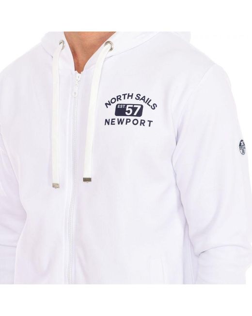 North Sails White Zip-Up Hoodie 902299Tr0 for men