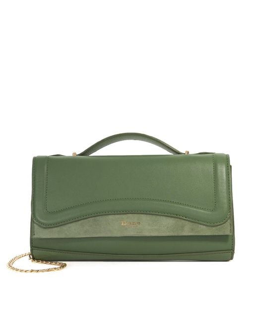 Dune Green Edited Top Handle Snake-Effect Bag