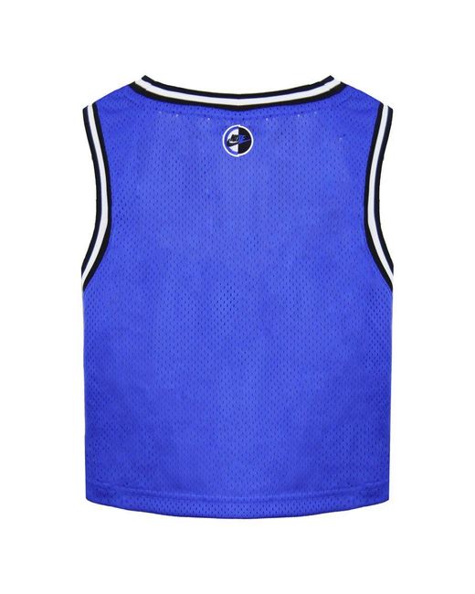 Nike Blue Loose Fit Jersey Sleeveless Sisterhood Crop Top Cu6786 405