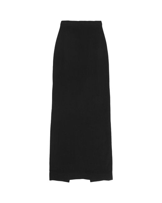 Raey Black Recycled Blend Long Pencil Skirt