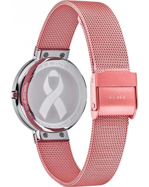Bering Time Pink 19031-989-Gwp Ladies Classic Watch And Necklace Gift Set