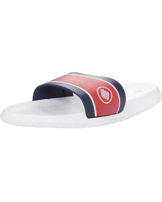 Enzo White Slip On Sliders for men