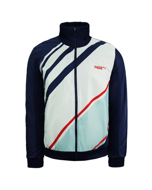 PUMA Fitted Orginals Track Jacket Zip Up Lange Mouw Navy Top 550953 01 in het Blue voor heren