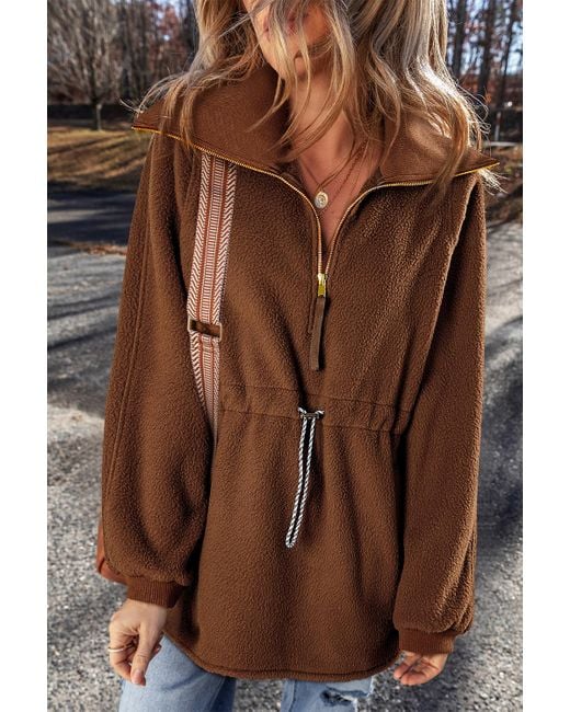 Azura Exchange Fleece Trui in het Brown