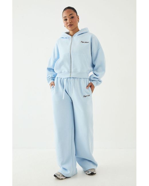 DSGN Studio Blue Script Embroidered Straight Leg Jogger