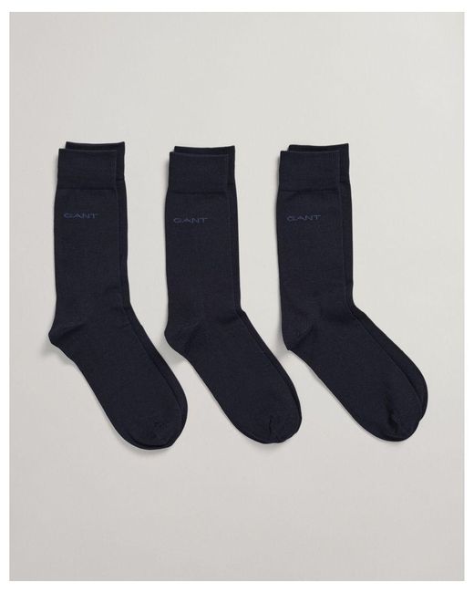 Gant Set Van Drie Paar Sokken Van Gemerceriseerd Katoen in het Blue voor heren