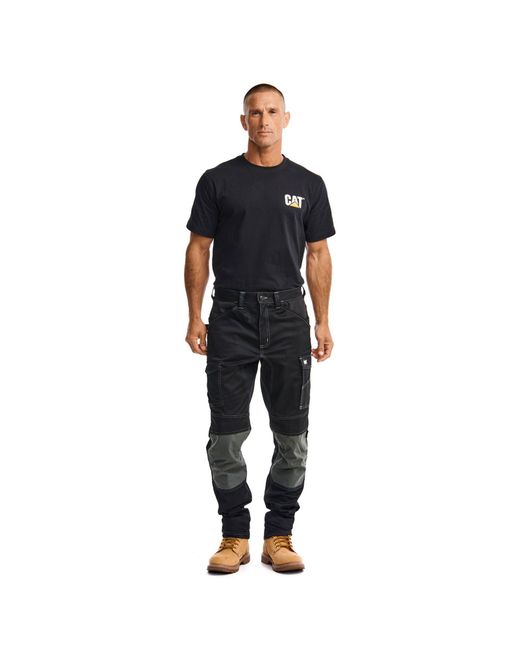 Caterpillar Black Essential Knee Pocket Stretch Holster Outdoor Trousers for men