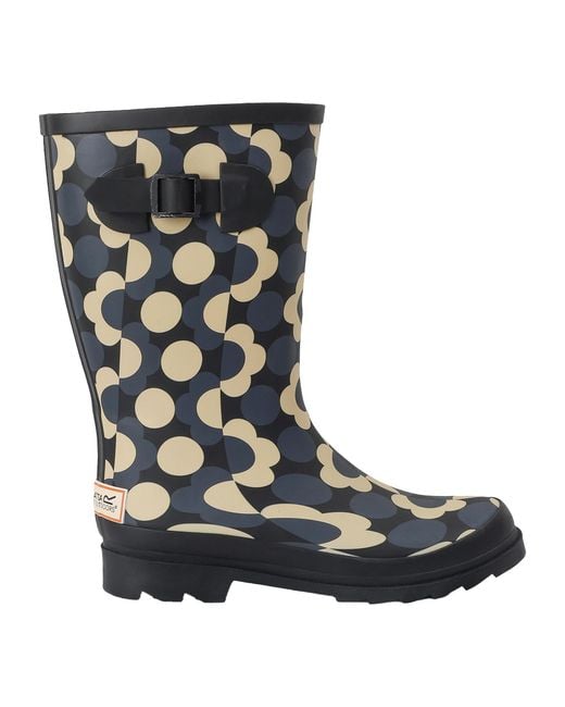 Regatta Blue Ladies Orla Kiely Rain Cloud Mid Calf Wellington Boots
