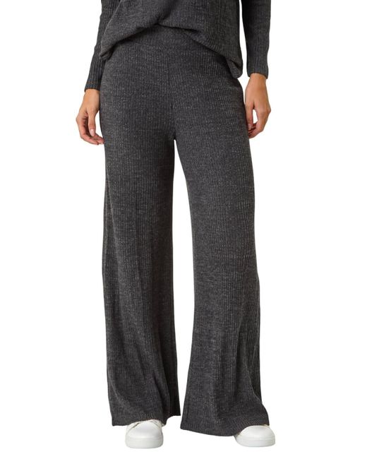 Roman Black Soft Touch Wide Leg Trousers