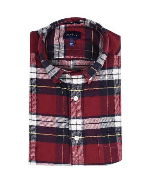 Gant Red D2.Reg Ut Flannel Check Shirt Plumped for men