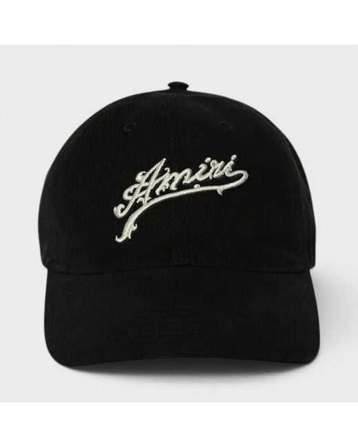 Amiri Black Baroque Logo Hat Cotton for men