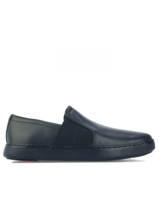 Fitflop Blue Fit Flop Collins Slip On Leather Shoes for men