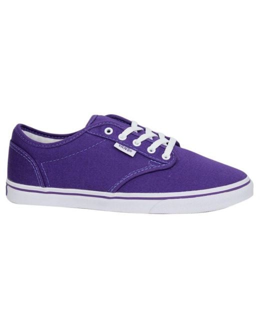 Vans Purple Atwood Low Canvas Lace Up Trainers Plimsolls Njo5Sy B119B