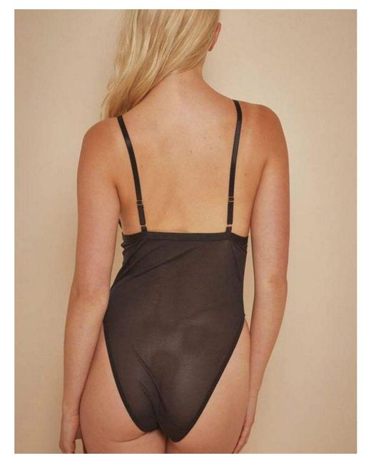Playful Promises Brown Wolf & Whistle Jetta Lace And Mesh Body