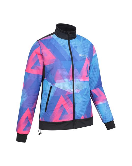 Mountain Warehouse Blue 'Chaser' Cycling Jacket Printed Water Resistant Reflective Coat