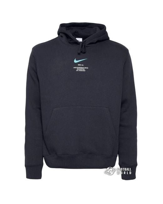 Nike Blue Sportswear Athletics Pullover Hoodie Cotton for men