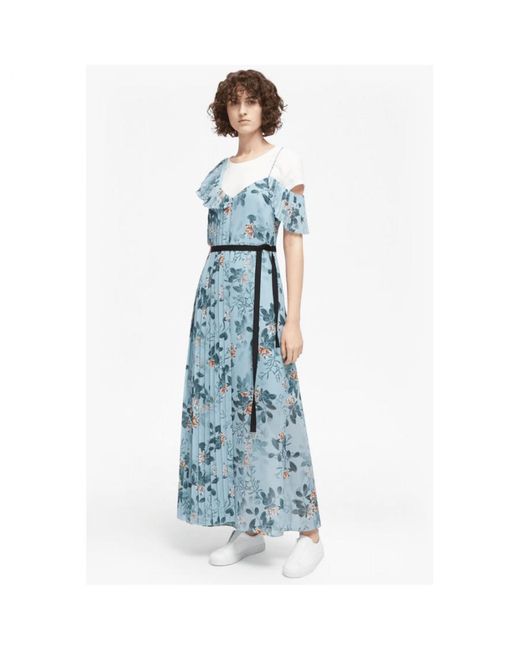French Connection Blue Kioa Drape Strappy Maxi Dress