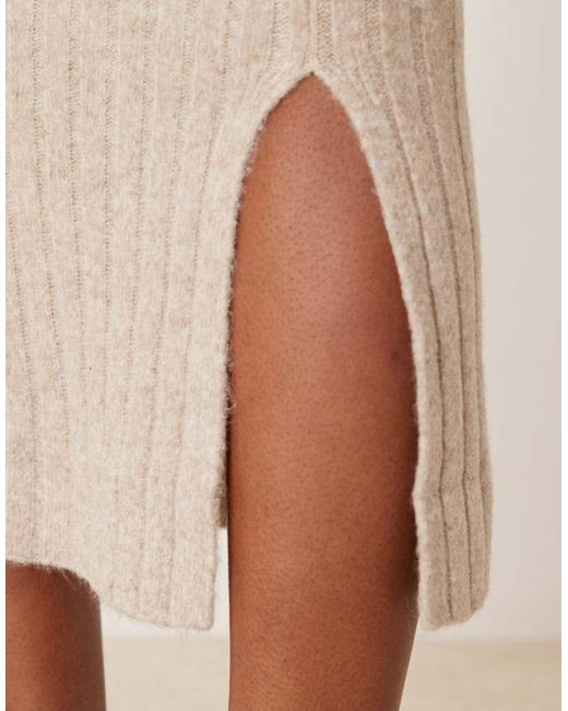 Vila Natural Ribbed Maxi Skirt Co-Ord