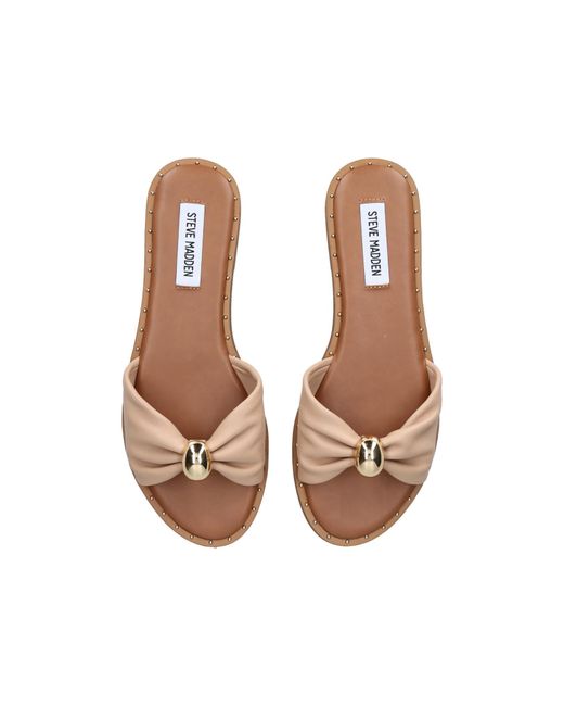 Steve Madden Natural Leather Dipsy Pale Sandals