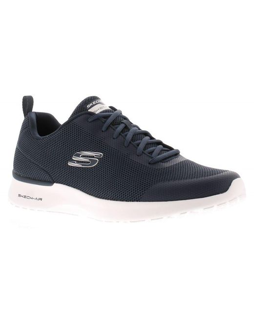 Skechers Blue Trainers Skech Air Dynamight Lace Up Textile for men