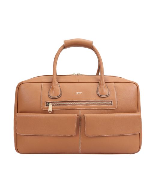 Paul Costelloe Brown Madox Leather Weekender Bag