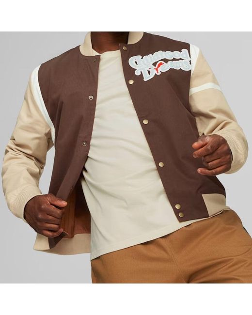 PUMA Brown Basketball X Childhood Dreams Varsity Jacket