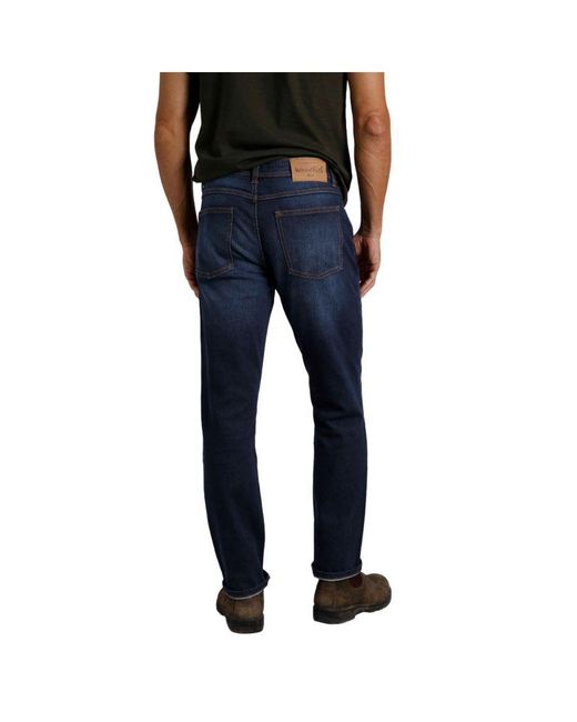 Weird Fish Blue Edward Denim Stretch Straight Jeans (Dark Denim) for men