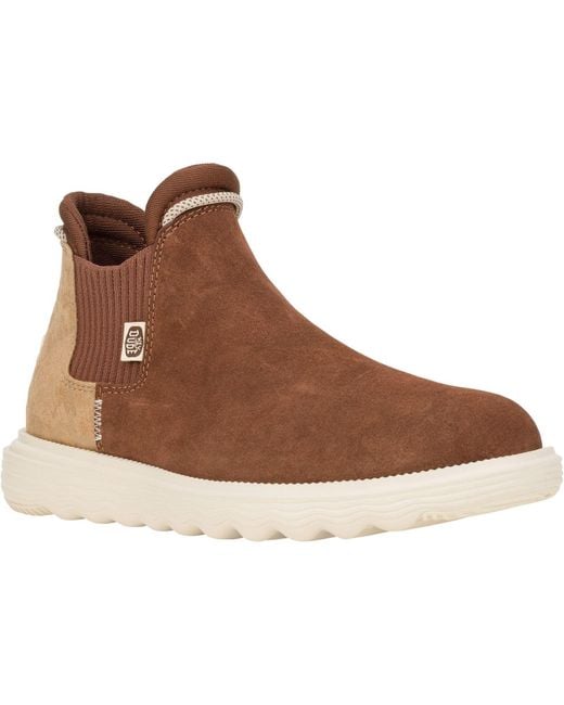 HeyDude Brown Branson Novelty Leather /Snake Boots