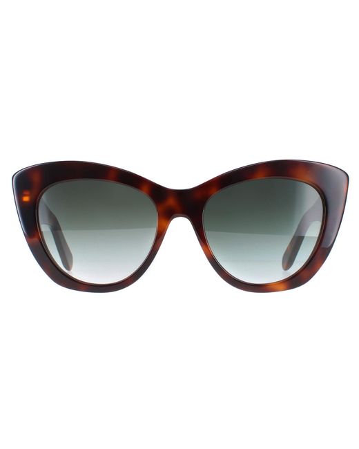 Ferragamo Brown Cat Eye Tortoise Gradient Sf1022S