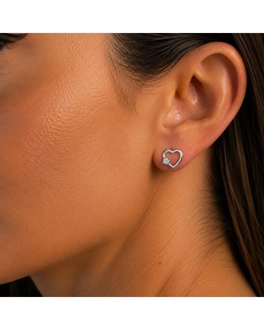 Bibei Metallic Heart Earrings