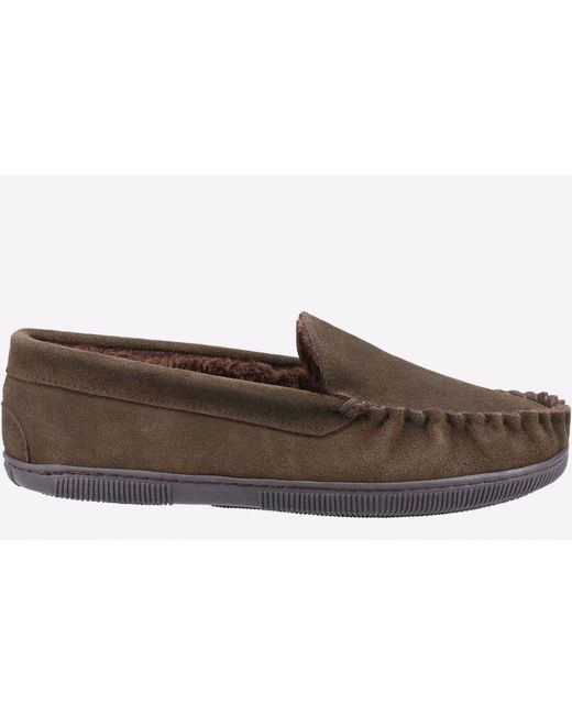 Cotswold Brown Tresham Moccasin Slipper for men