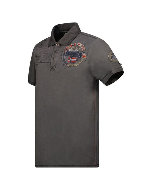GEOGRAPHICAL NORWAY Black Short-Sleeved Polo Shirt Sy1307Hgn for men
