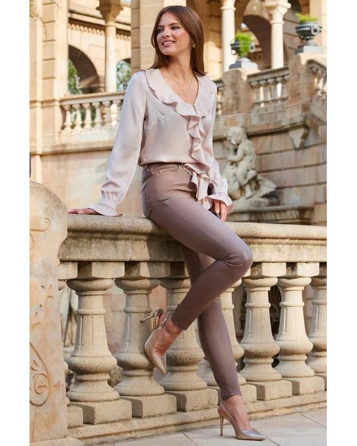 Sosandar Natural Mocha Coated Perfect Skinny Jeans