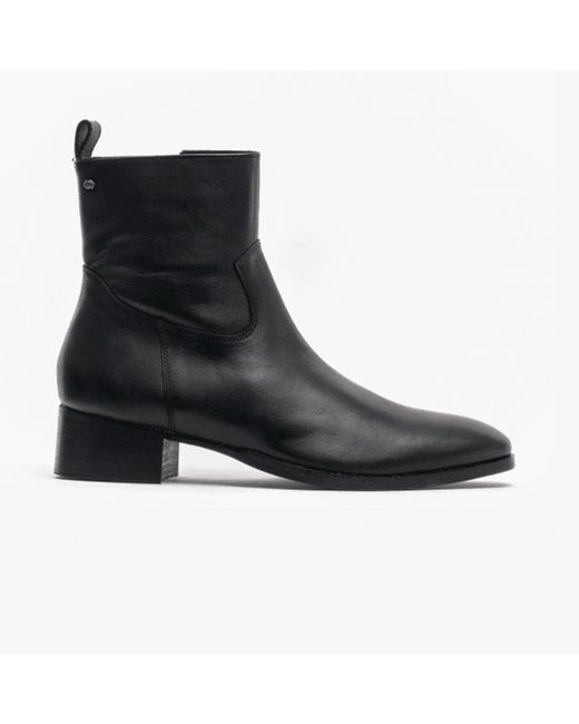 Club Cubano Black Valente Leather Cuban Heel Boots for men