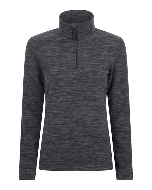 Mountain Warehouse Gray 'Snowdon' Fleece Top Half Zip Breathable Quick Dry Sweater