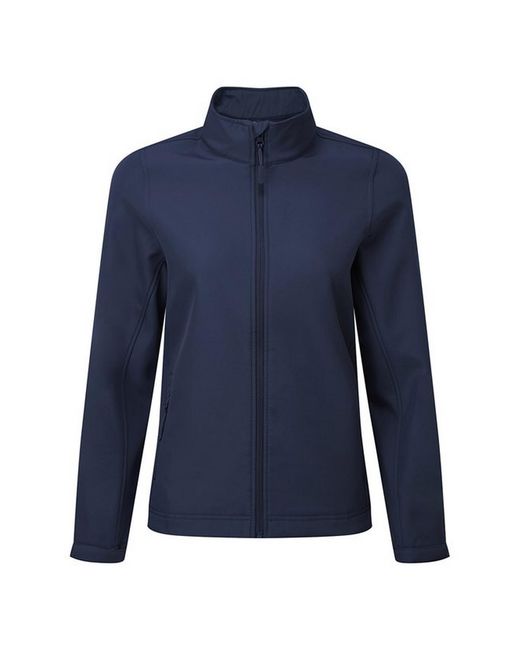 PREMIER Blue Ladies Windchecker Recycled Printable Soft Shell Jacket